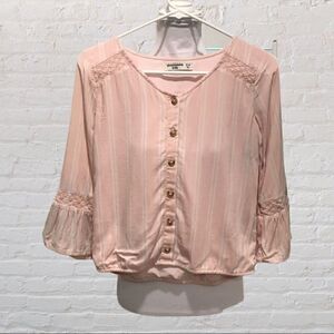 Abercrombie Kids light pink/white striped top .